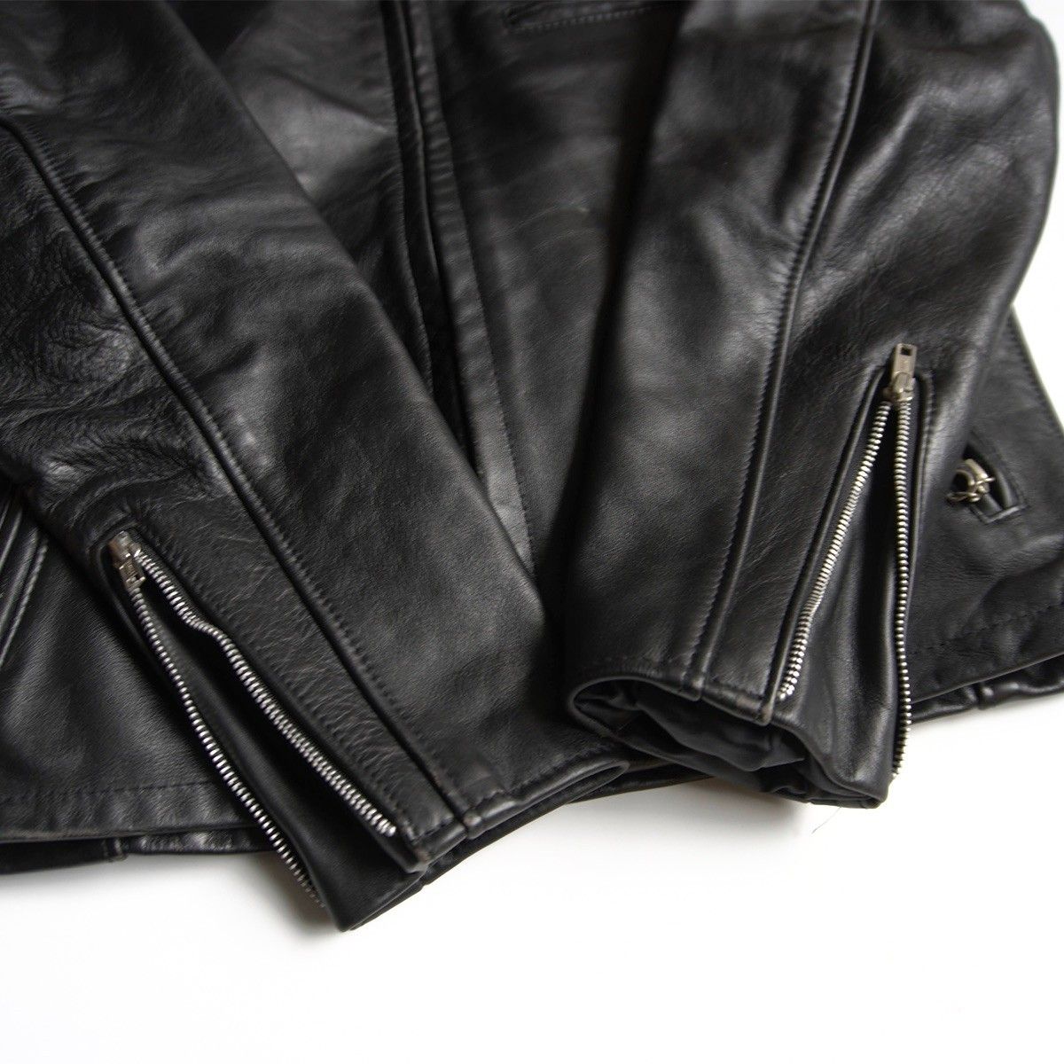 美品】SCHOTT【642/シングルライダースジャケット】38 襟 レザー