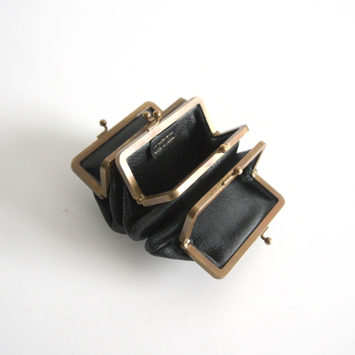 美品】 ARTS&SCIENCE 【Triple gamaguchi purse】 ブラック がま口