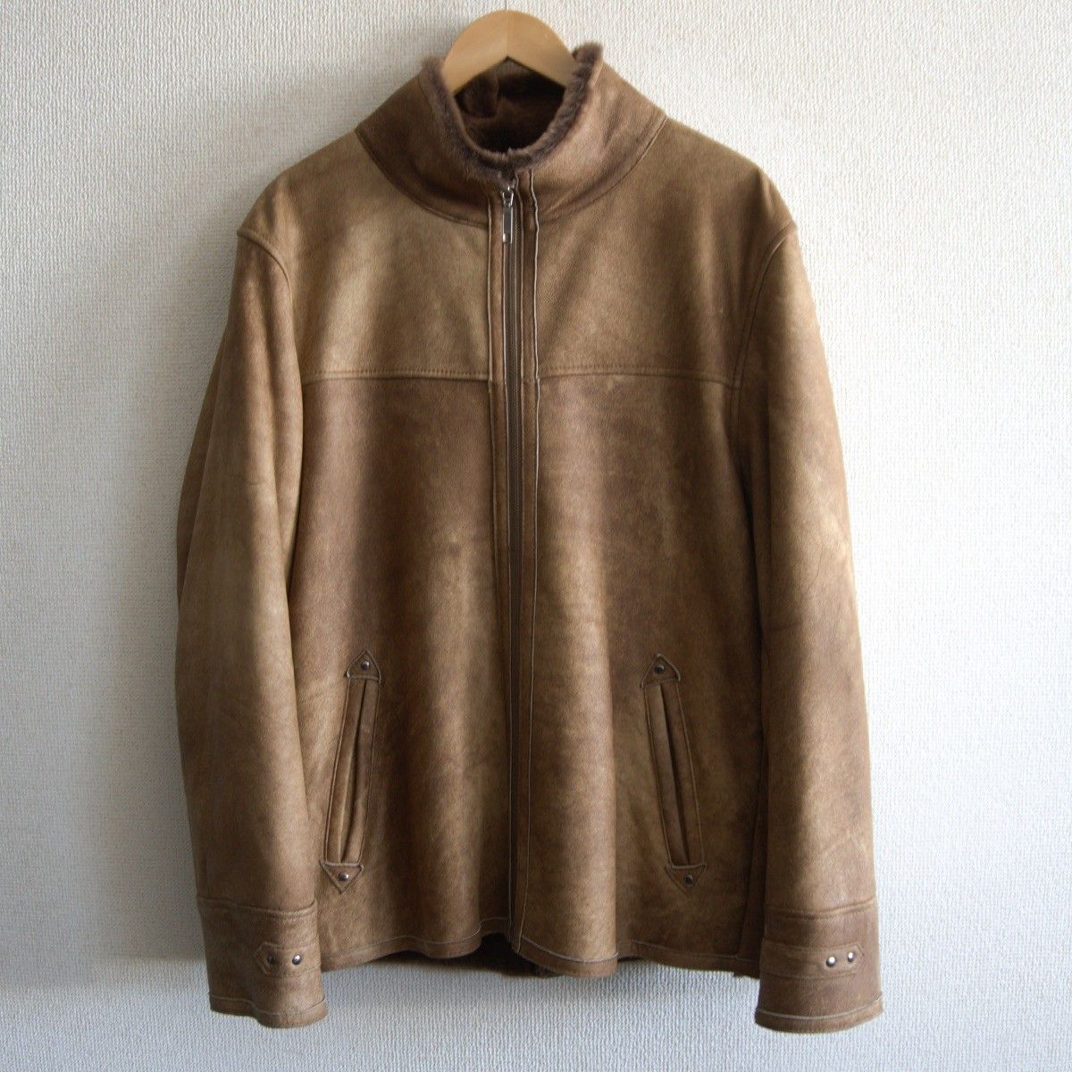 美品】WIND ARMOR【ムートン ジャケット】 ブラウン レザー ウインド