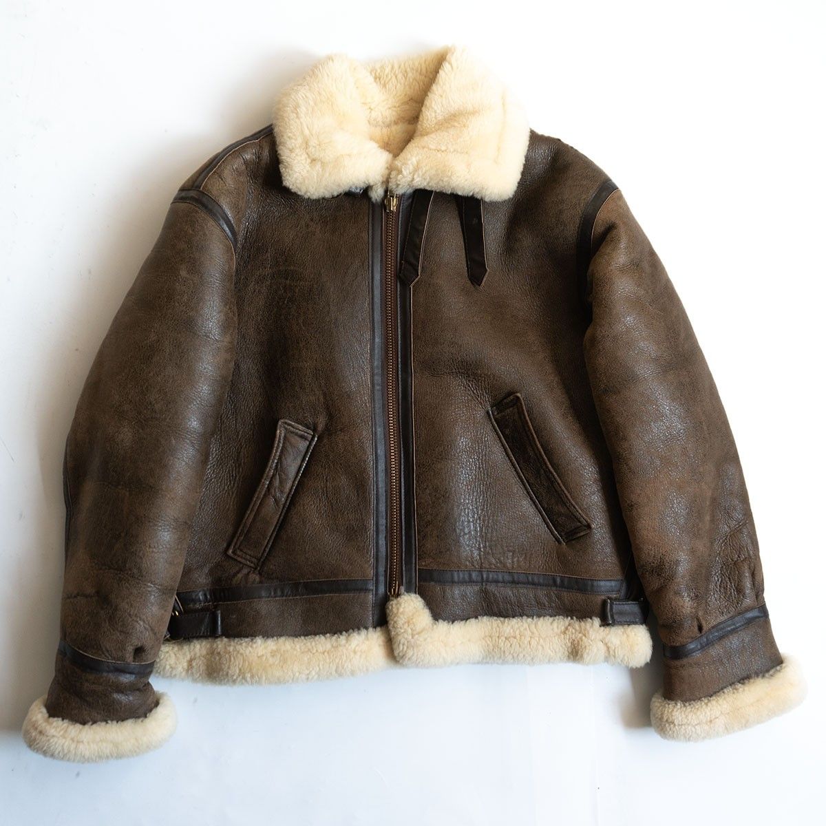 美品】RIPPLES【B-3 ムートンボンバージャケット】M ブラウン フライト