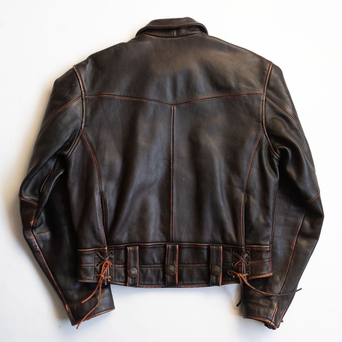 雰囲気抜群】HARLEY DAVIDSON【エイジング加工 レザー シングル