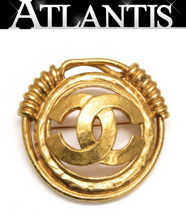 美品 シャネル CHANEL ヴィンテージ ココマーク ブローチ ゴールド 94P