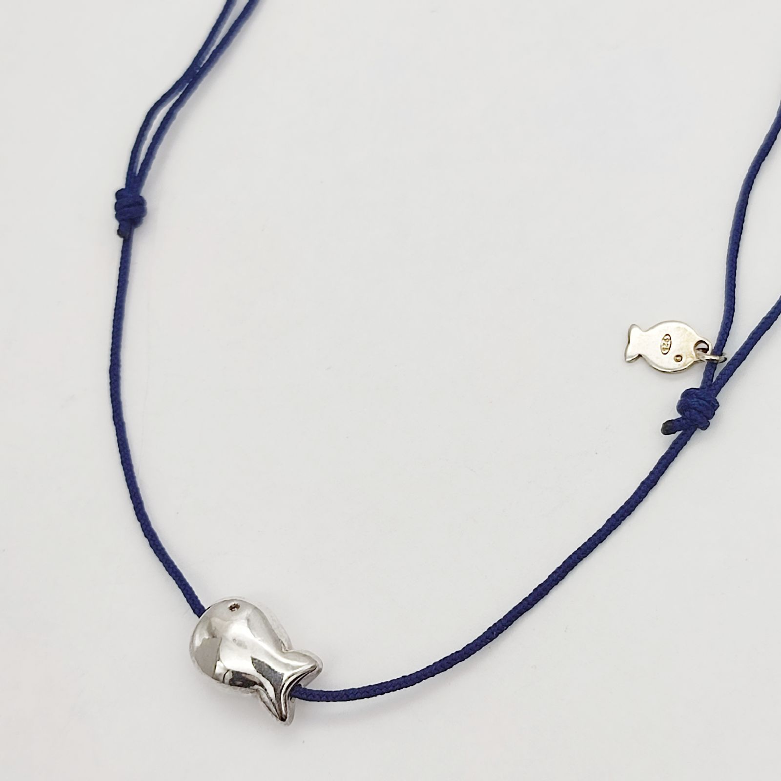 青いアゲート 魚モチーフ ネックレス 925 美品】clio blue クリオブルー フィッシュモチーフネックレス 魚