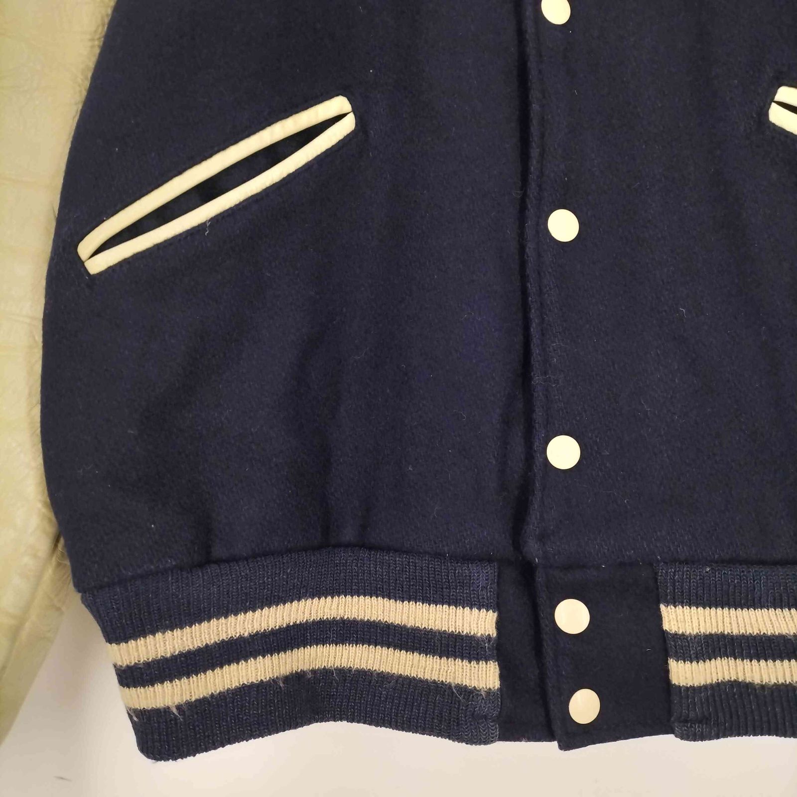 バトウィン BUTWIN 60S~70S アームレザー ウールスタジャン メンズ US