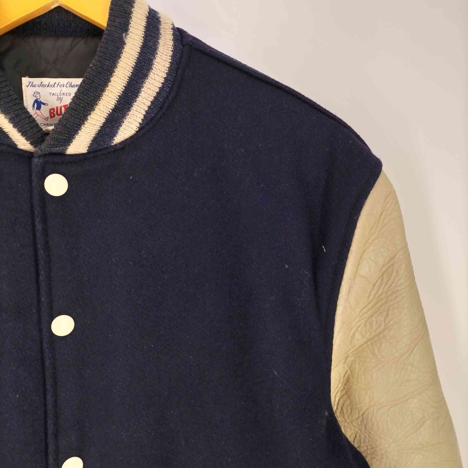 バトウィン BUTWIN 60S~70S アームレザー ウールスタジャン メンズ US