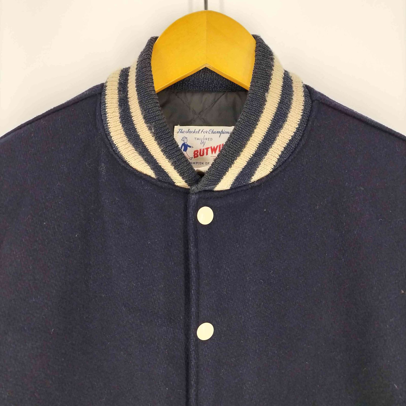 バトウィン BUTWIN 60S~70S アームレザー ウールスタジャン メンズ US