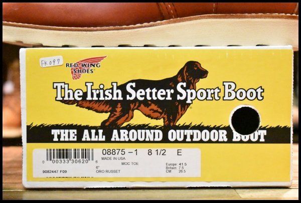 8.5E 箱付 美品 犬タグ復刻 23年】レッドウィング 8875 アイリッシュ