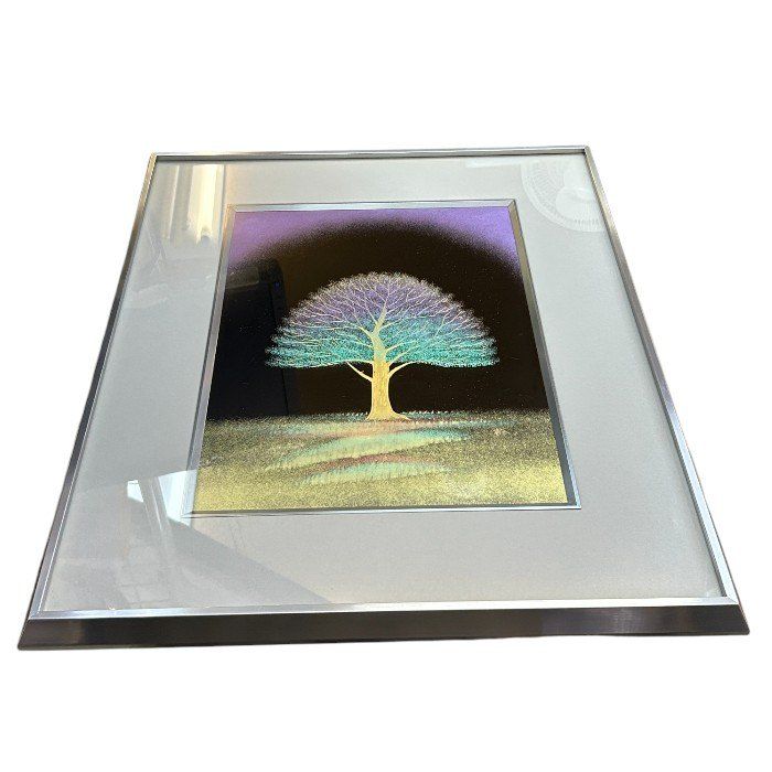 輪島塗 友田祐次 作 沈金 漆芸額 額 絵 インテリア おしゃれ 大樹 中古