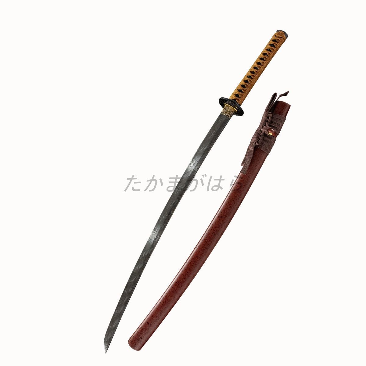 送料無料】手工 ダマスカス紋 日本刀 居合刀 非実用品 工芸品 武器模型