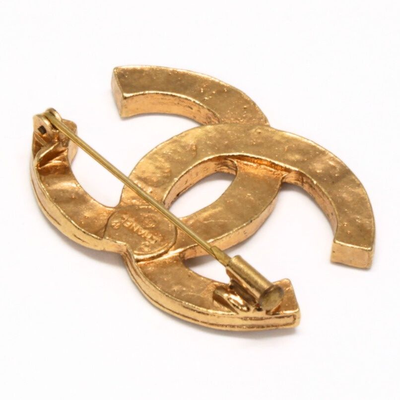 シャネル CHANEL ヴィンテージ きらきらココマーク ブローチ ゴールド 72592