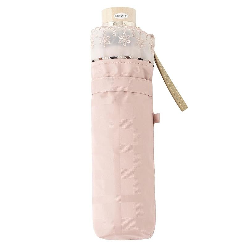 ムーンバット ダックス 日傘 折りたたみ傘 レディース 通勤 晴雨兼用 一級遮光 遮熱 UV オーガンジーレース 22-125-12214-02 ピンク 1