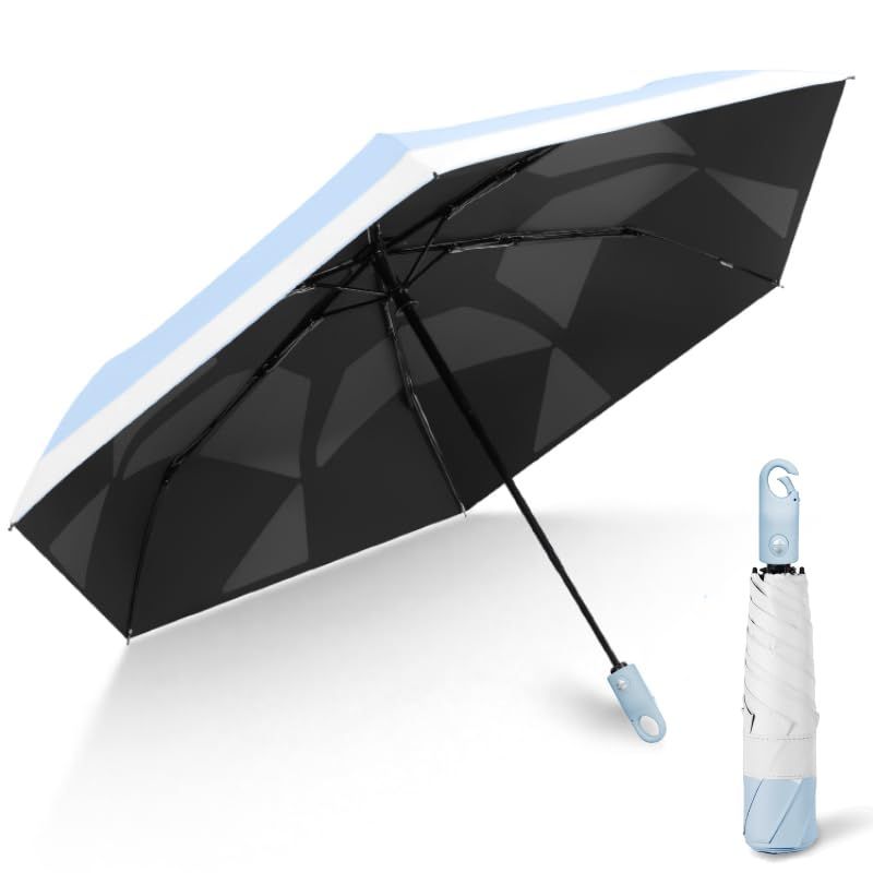 DSDCDJ 【形状記憶・3秒でたため】日傘 uvカット 100 遮光 折り畳み コレクション 超軽量 完全遮光 遮熱 ワンタッチ自動開閉 6本骨  折りたたみ傘 UPF50+ 紫外線遮蔽 熱中症対策 日焼け防止 耐風撥水 晴雨兼用 収納ポーチ付き 母の日 父の日 ギフト 1 日焼け　日焼け対策 UV 遮光　UVカット　紫外線　日焼け止め