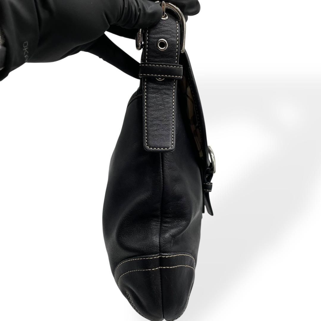 美品 COACH コーチ ソーホー ブラック ショルダーバッグ レザー 斜め