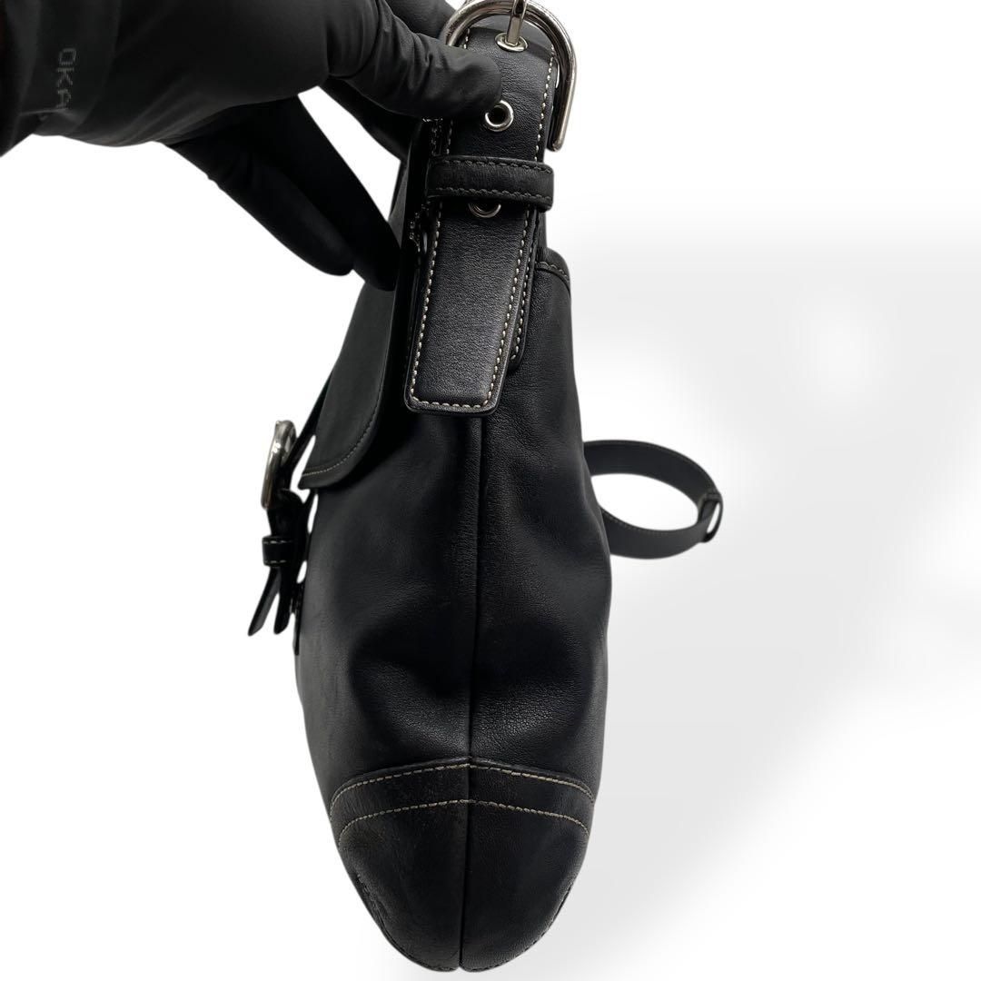 美品 COACH コーチ ソーホー ブラック ショルダーバッグ レザー 斜め