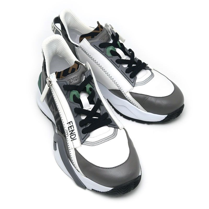 フェンディ FLOW ローカットスニーカー サイズ6 ズッカ グレー