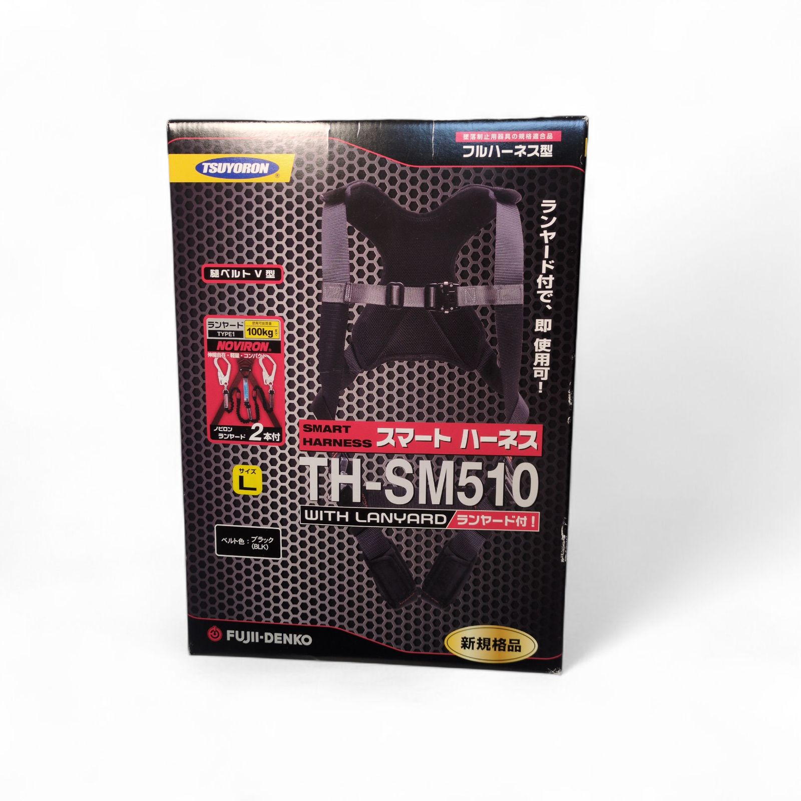 藤井電工 ツヨロン スマートハーネス ツインランヤード付き 伸縮式ノビロン 黒 Lサイズ THSM 510-2 NV 93 SV-OT-BLKL-2 R 23 BX