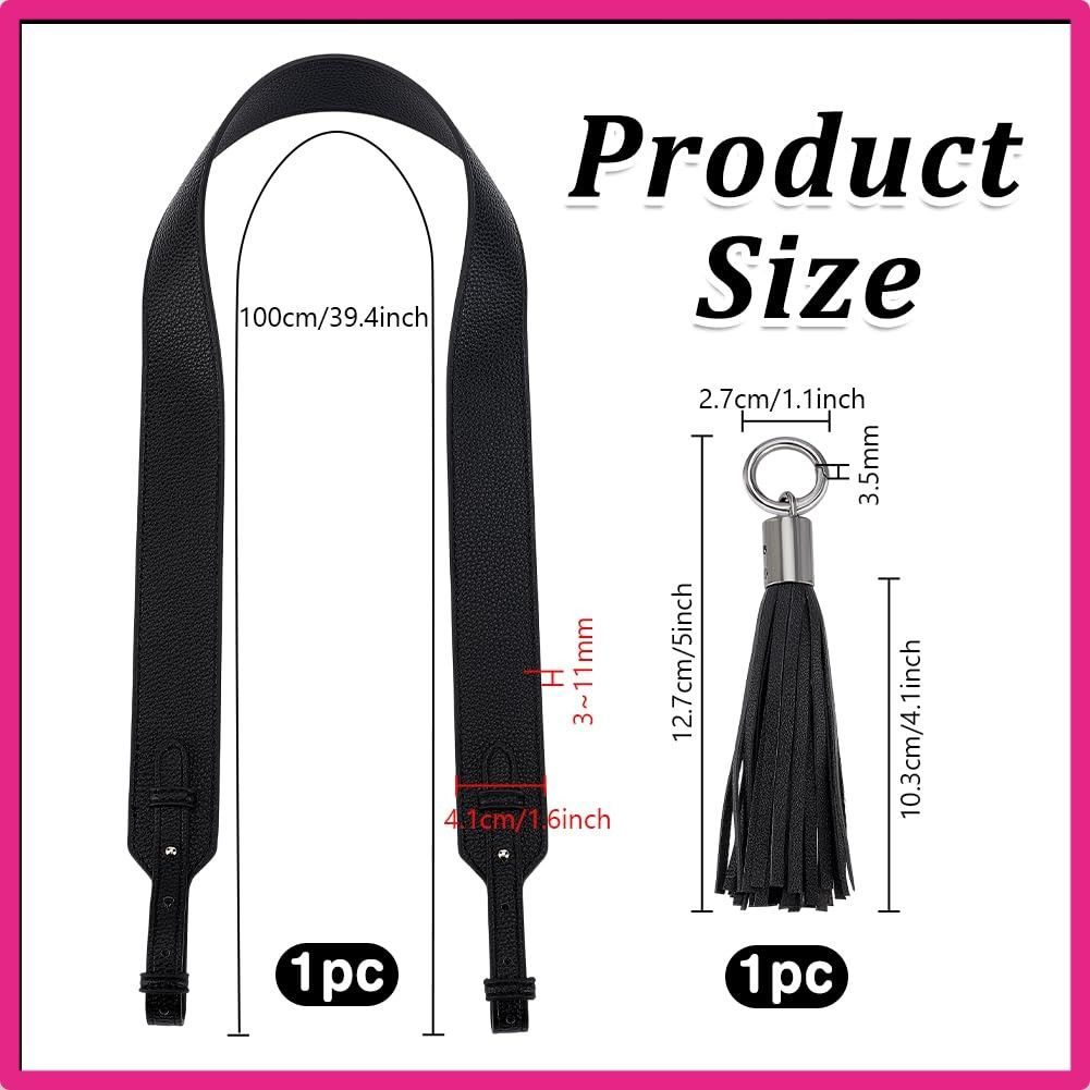 ブラック [PH PandaHall] ショルダーストラップ 幅広 バッグの持ち手