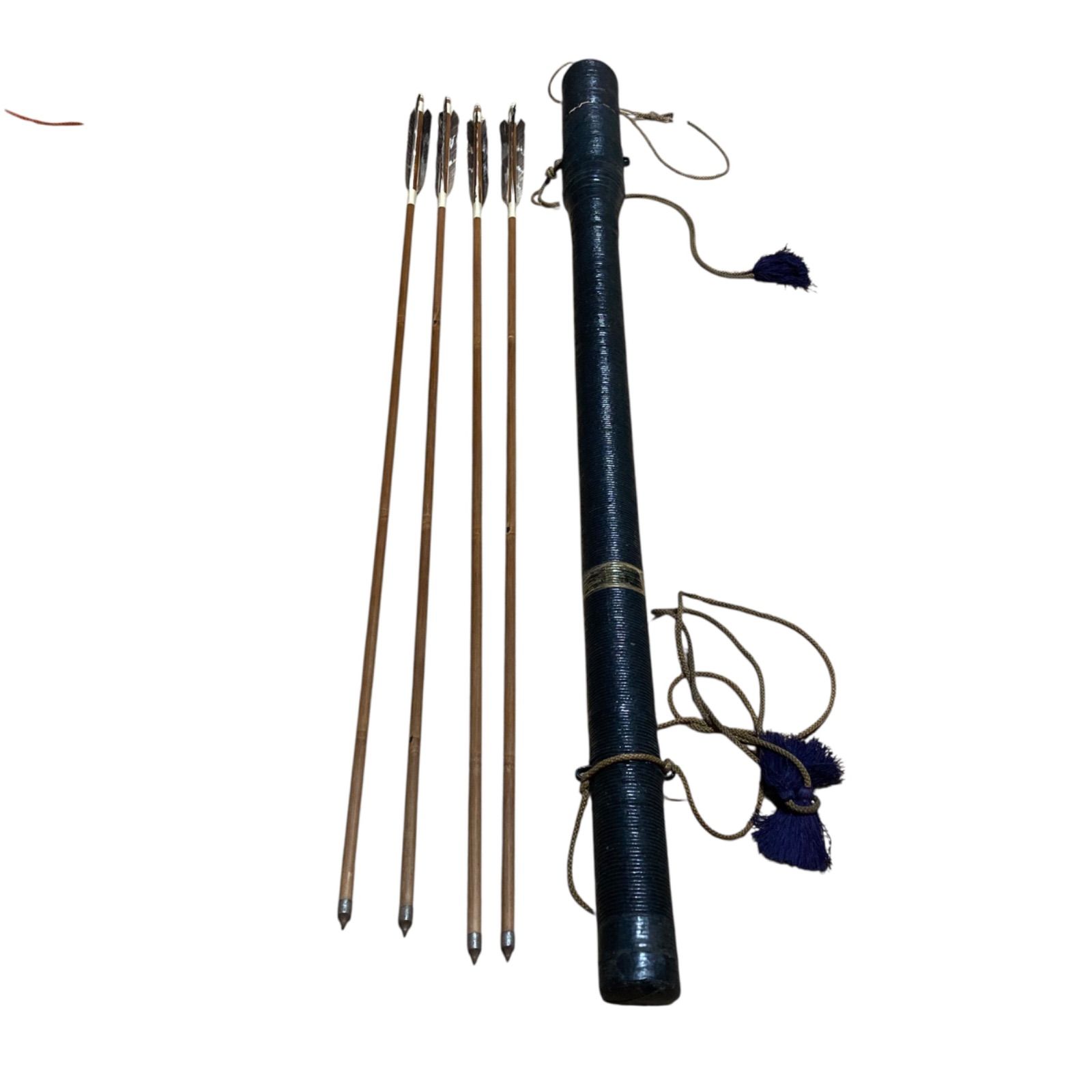 竹矢 ４本 ケースセット 弓道 長さ約96 cm 重さ約27.3 g