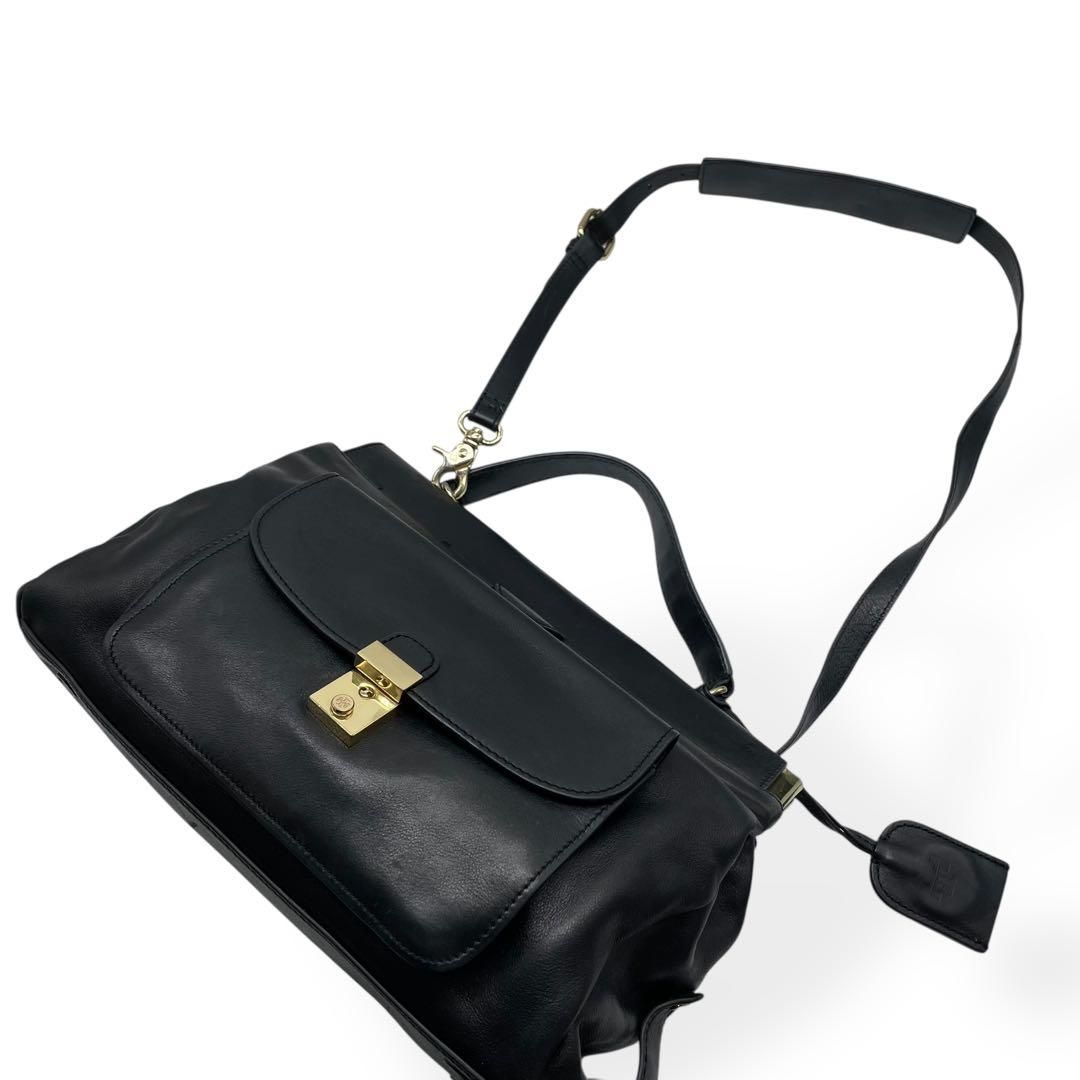 良品 Tory Burch 希少 2way ショルダーバッグ レザー ブラック - メルカリ