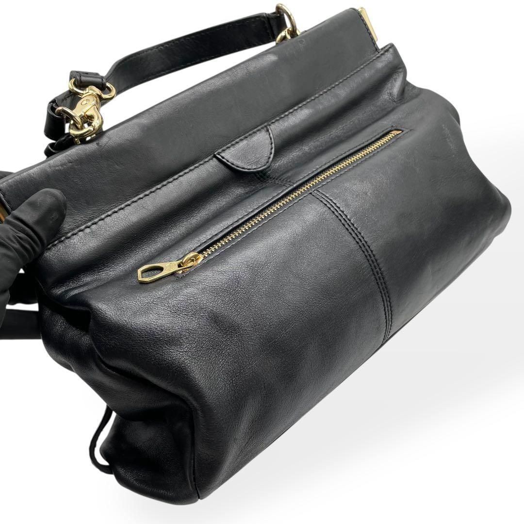 良品 Tory Burch 希少 2way ショルダーバッグ レザー ブラック - メルカリ