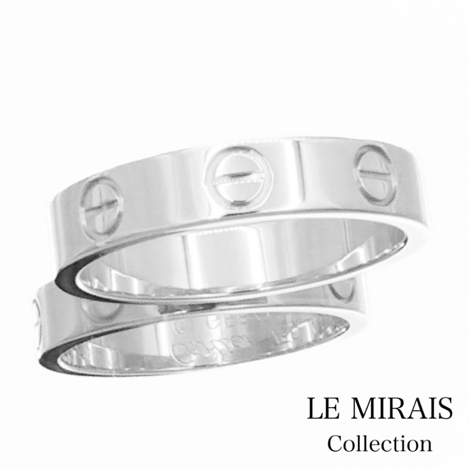 仕上済】カルティエ ミニラブリング WG 8号 8 48 K18WG レディース