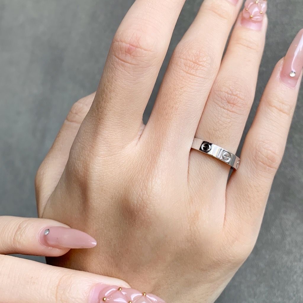 仕上済】カルティエ ミニラブリング WG 8号 8 48 K18WG レディース