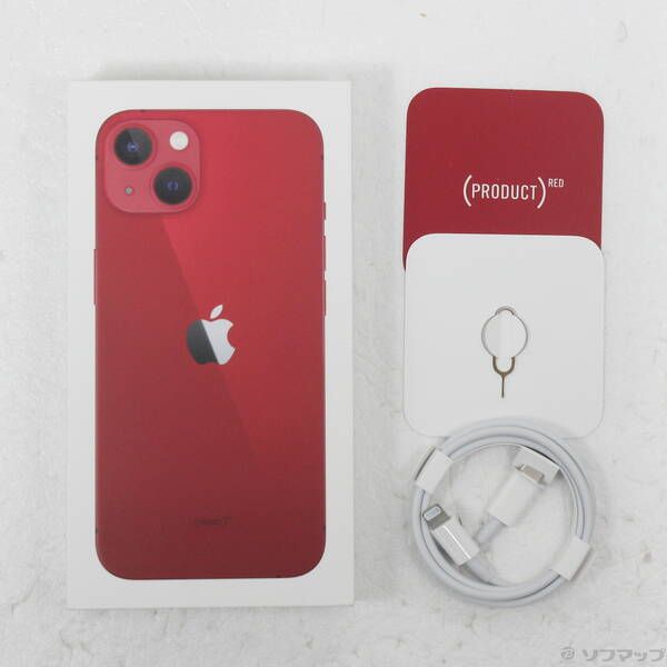 中古品〕 iPhone13 128GB プロダクトレッド MLNF3J／A SIMフリー【251