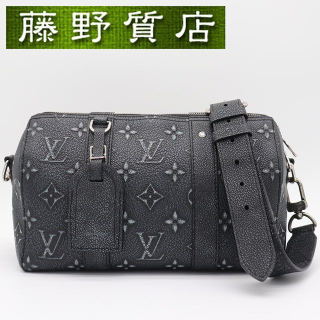 ルイヴィトン LOUIS VUITTON シティ キーポル モノグラムデボス ブラック グレー シルバー金具 M 21448 ショルダーバッグ 斜め掛け ルイヴィトンバッグ ルイヴィトンショルダー ブランド メンズ 8242