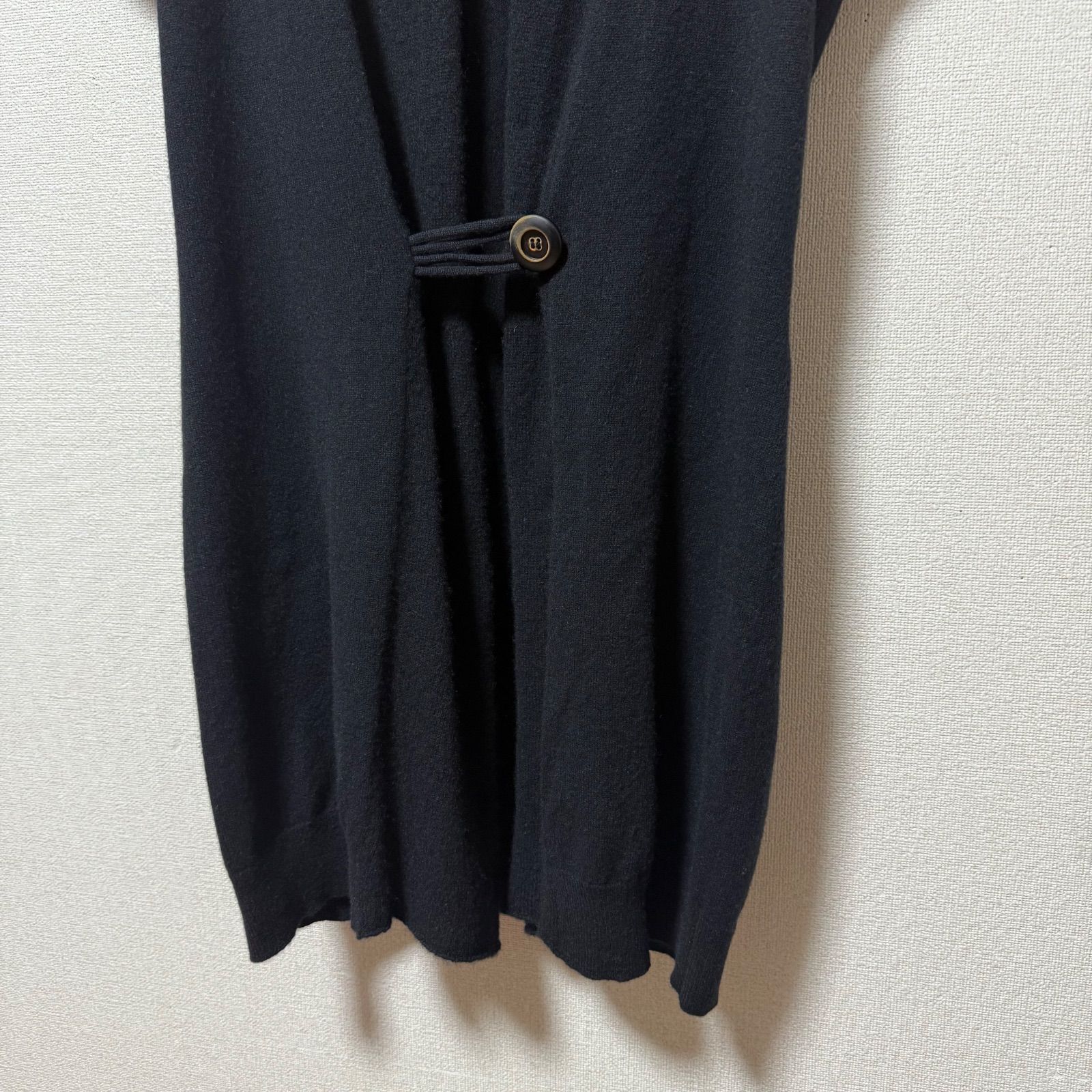  カシミヤ FABIANA FILIPPI 上質ニットジレ 黒 42 ノースリーブ ニット セーター