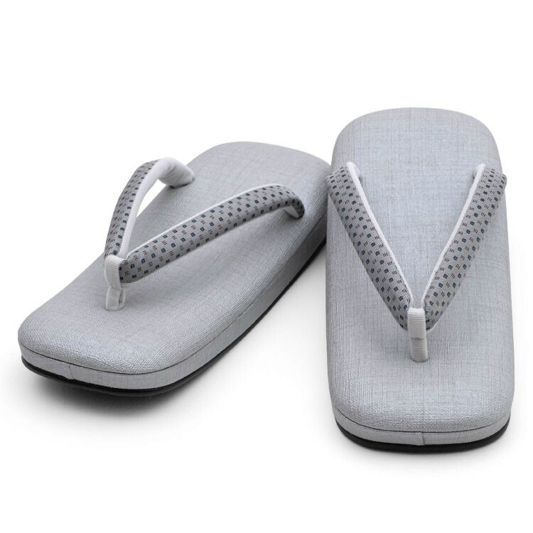 雪駄 メンズ おしゃれ 男性用 岩佐 IWASA 鼻緒 花緒 正絹 ライトグレー 灰色 L 国産 男用 サンダル 草履 浴衣 otokomono 00031