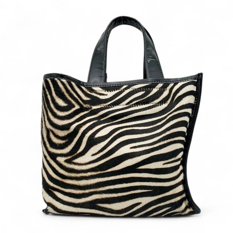 FURLA フルラ ハンドバッグ ミニトートバッグ ハラコ ゼブラ柄