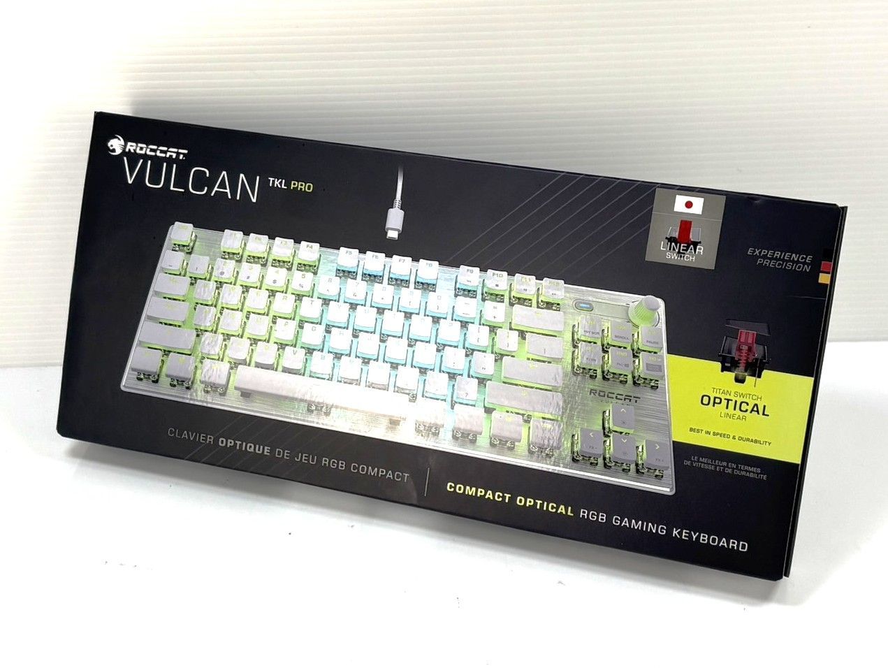 ROCCAT VULCAN TKL Pro USB ゲーミングキーボード 日本語配列 静音 リニア オプティカル テンキーレス ホワイト