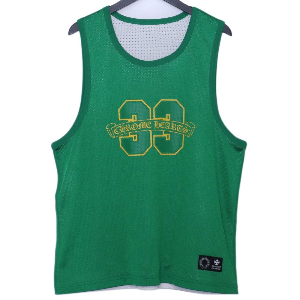 CHROME HEARTS リバーシブルCHロゴプリントメッシュタンクトップ Mサイズ グリーン