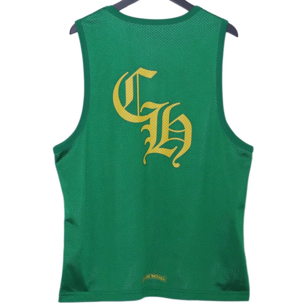 CHROME HEARTS リバーシブルCHロゴプリントメッシュタンクトップ Mサイズ グリーン