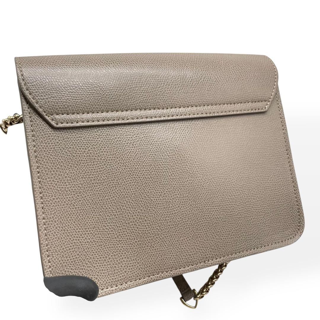 極美品 FURLA メトロポリス ショルダーバッグ チェーン レザー