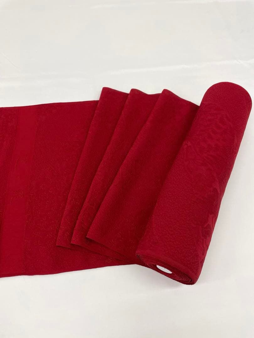 色無地 ふくれ織 紋意匠 辻ヶ花 朱・緋色 正絹 反物 T9126 - メルカリ