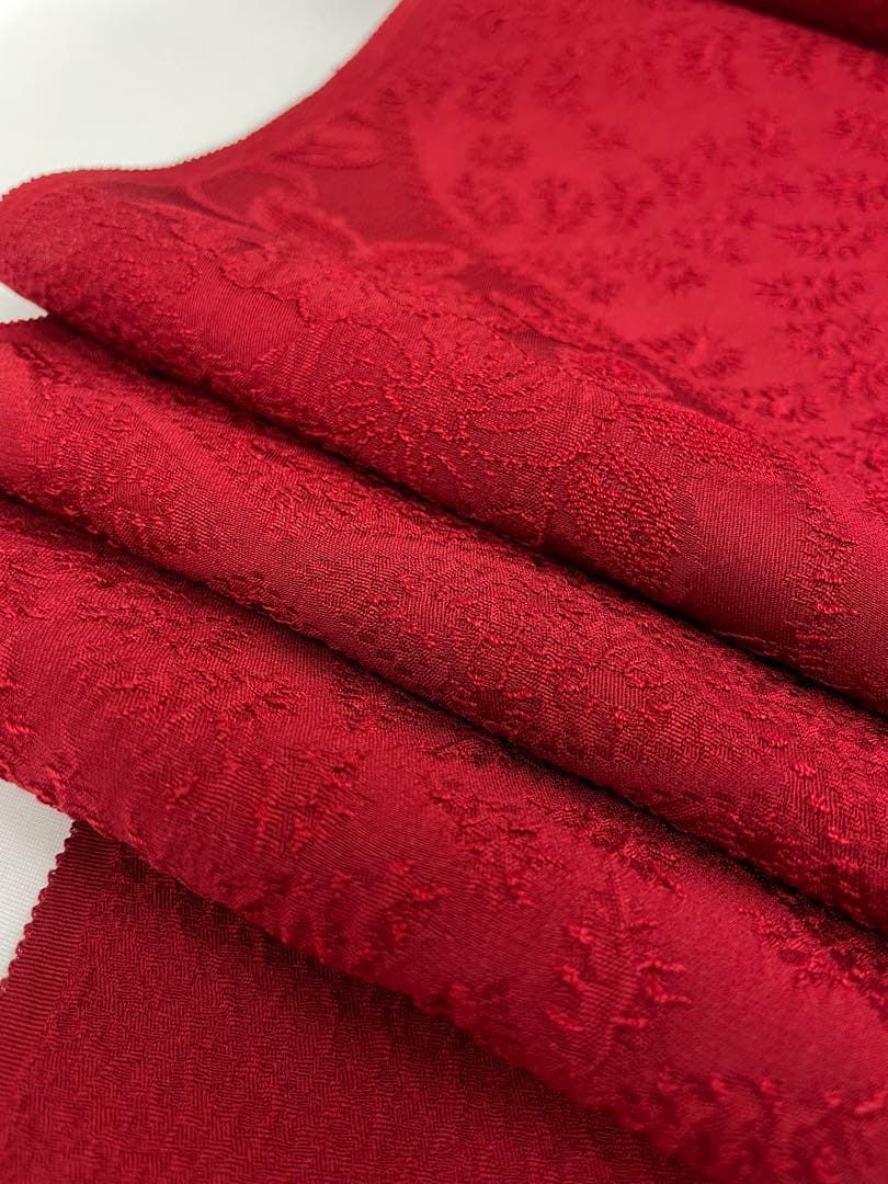 色無地 ふくれ織 紋意匠 辻ヶ花 朱・緋色 正絹 反物 T9126 - メルカリ