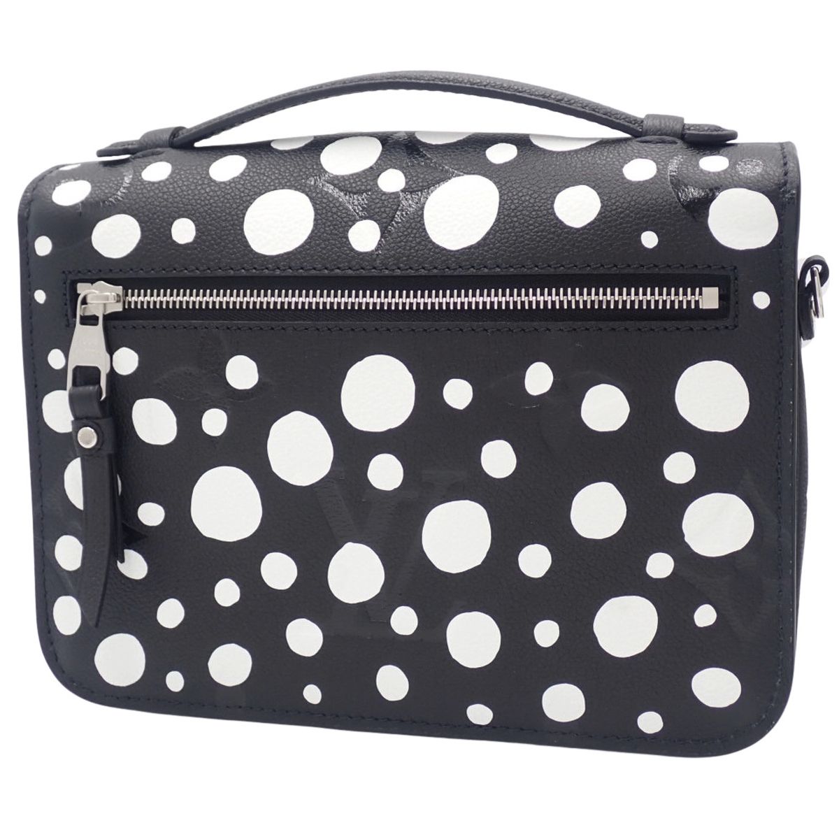 LOUIS VUITTON ルイ ヴィトン モノグラムアンプラント LV×YK ポシェット メティス ハンドバッグ 2 WAY 草間彌生コラボ ドッド ブラック黒 ホワイト白 シルバー金具 M 46409 レディース アラモード