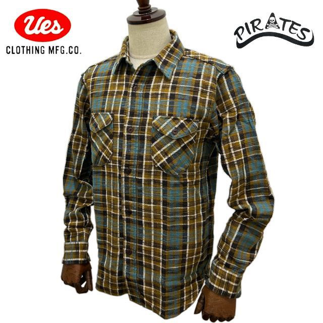 Welcome foreign buyers! UES ウエス lot 502554 マスタード オリジナル コットン スラブフランネルシャツ