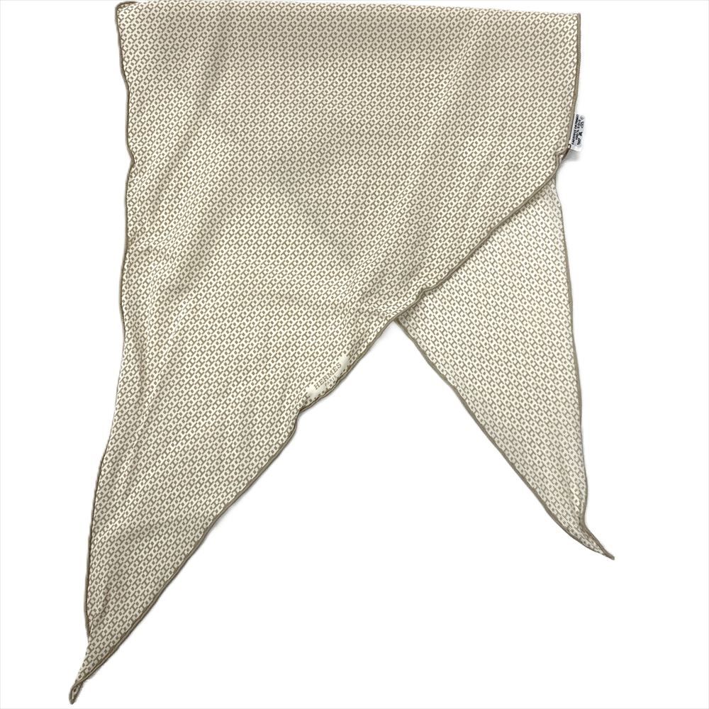 HERMES エルメス ひし形 スカーフ ロザンジュ シルク ベージュ系 無地 エルメス HERMES ロザンジュ スカーフ シルク ベージュ H ロゴ ひし形