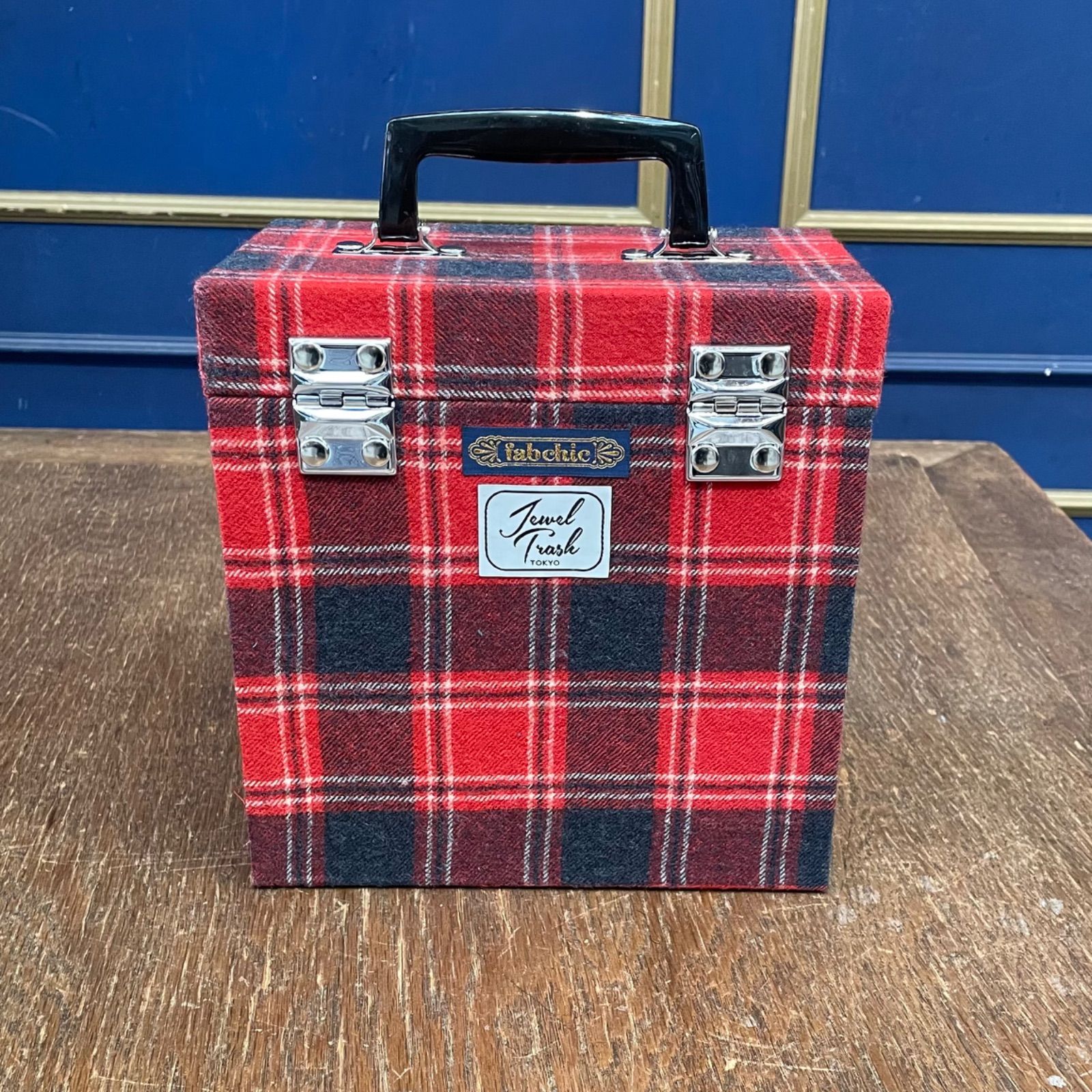 jewel trash×fab chic EP 7インチ レコードケース レッドチェック 収納