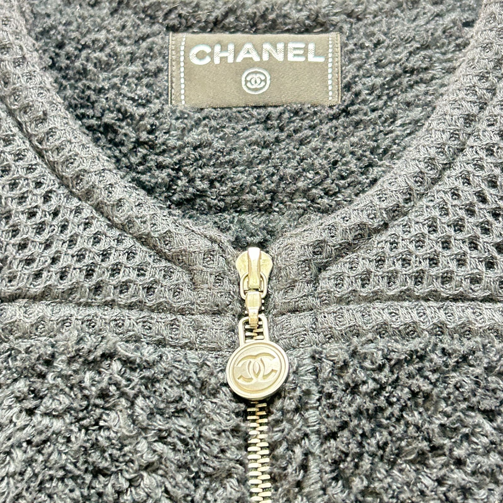 CHANEL シャネル ニットジレ 36 ベスト ブラック - メルカリ