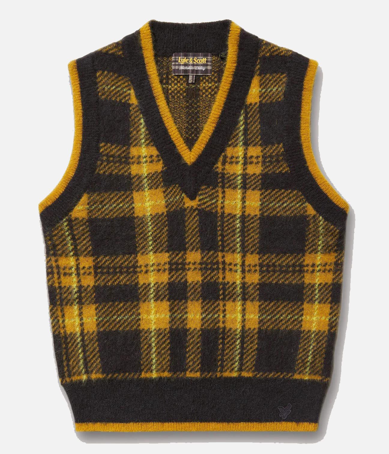 NICHOLAS DALEY × LYLE & SCOTT / KNITTED TARTAN VEST (ANNIVERSARY