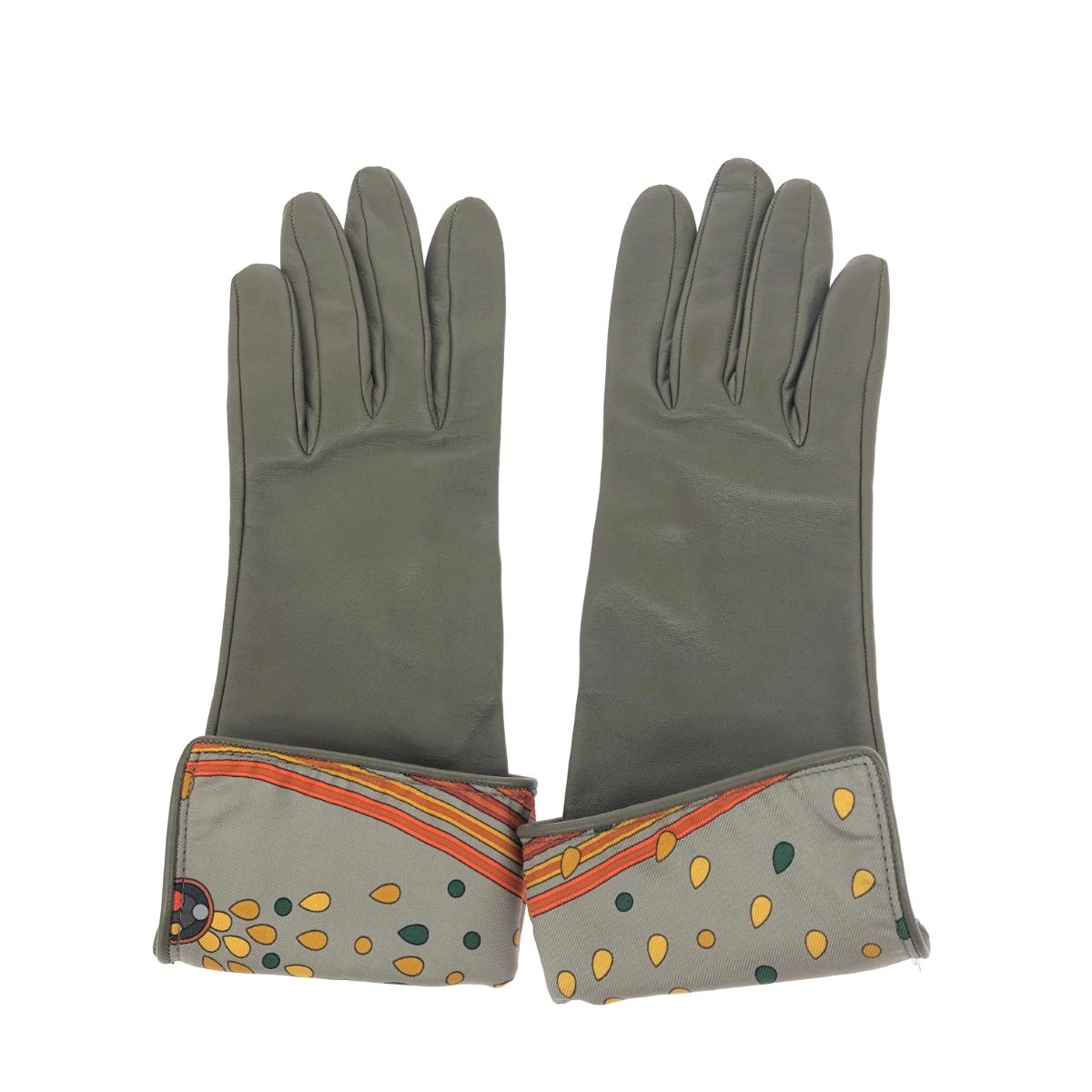 HERMES エルメス レザーグローブ 表記サイズ:6.5 エトゥープ/レザー