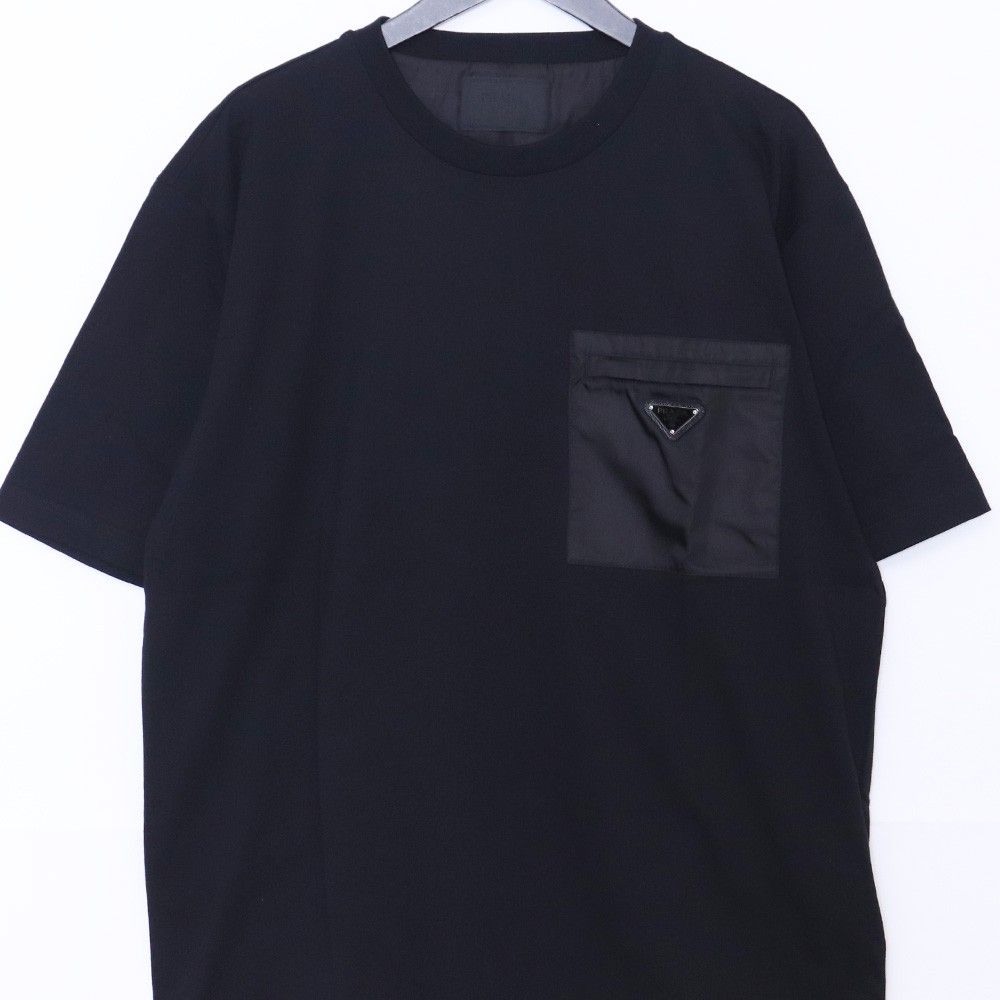 prada プラダ　ujn661 Tシャツ Black Re-nylon And Jersey T-shirt | PRADA