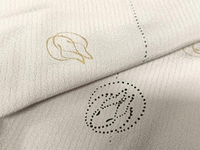 平和屋着物○上質な小紋 印傳 うさぎ 金彩 正絹 逸品 AABC5031zg