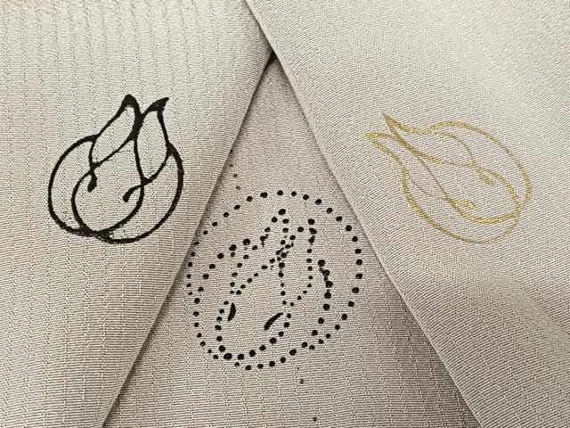 平和屋着物●上質な小紋　印傳　うさぎ　金彩　正絹　逸品　AABC5031zg 平和屋着物○上質な小紋 印傳 うさぎ 金彩 正絹 逸品 AABC5031zg