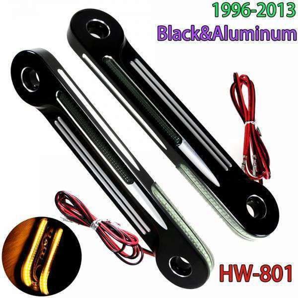 ロント ALUMNIUM 浅いカット LED フラッシュフォークターン信号ブラケットエレストリートグライド FLH