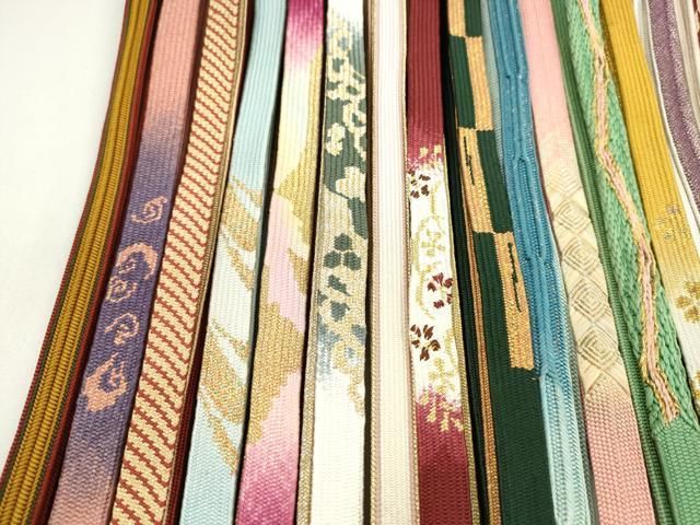  平和屋着物 和装小物 帯締め20本セット 高麗組 丸組 金糸 あり ju 帯締め 帯留め 帯飾り