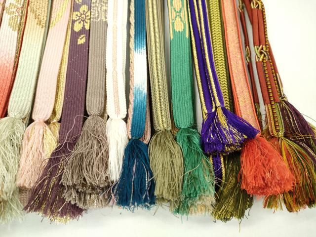  平和屋着物 和装小物 帯締め20本セット 高麗組 冠組 金糸 あり ju 帯締め 帯留め 帯飾り